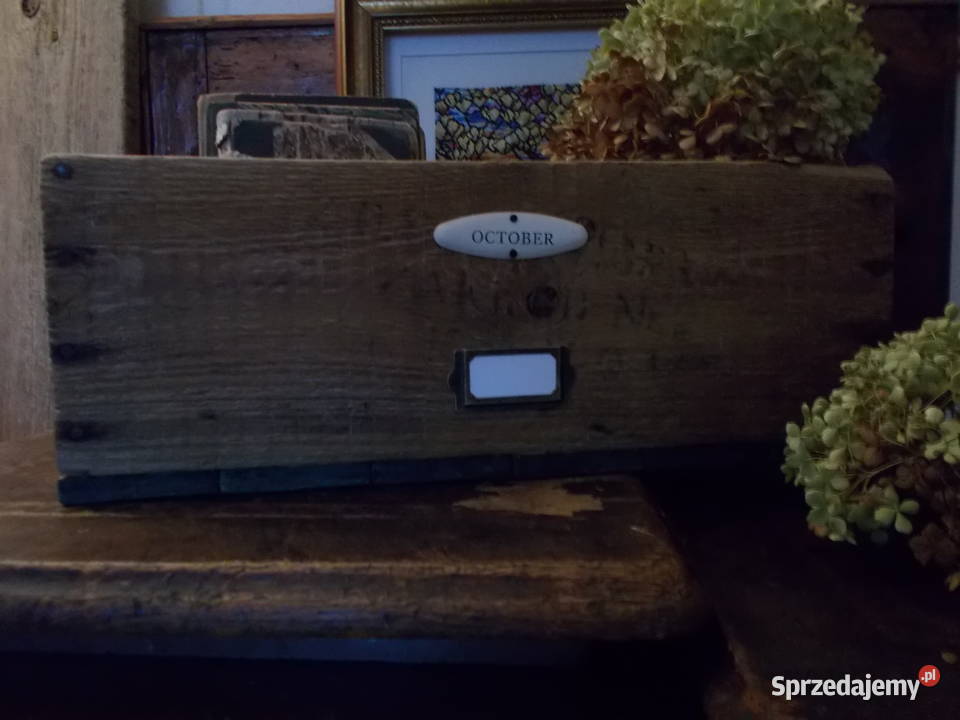 Klimatyczna Stara Skrzynka Drewno Zielona Pozostałe Szczecin