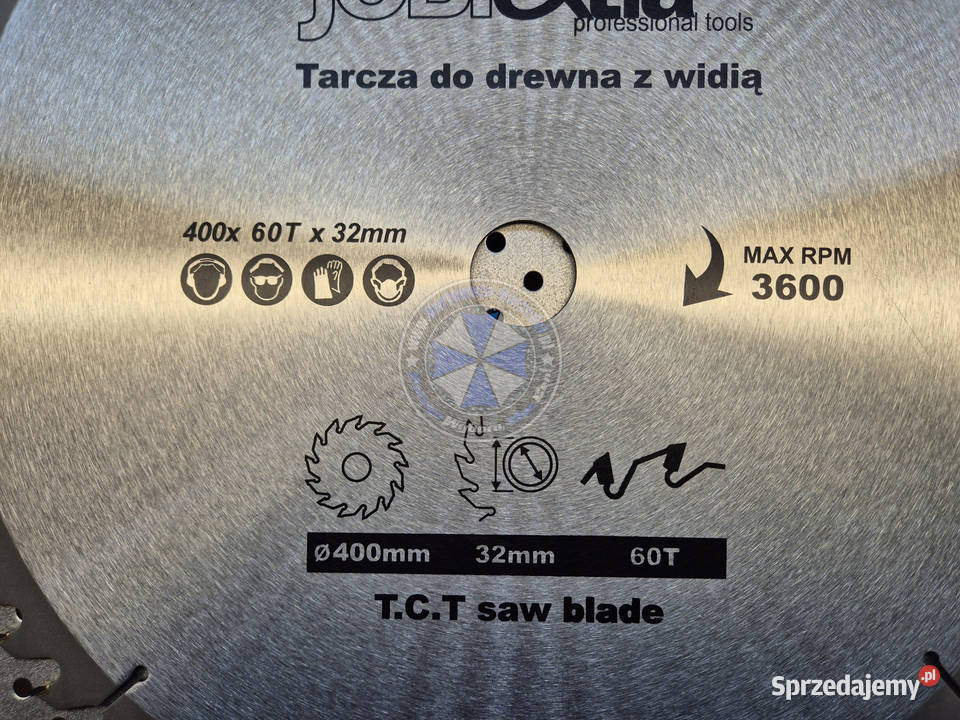 Tarcza do drewna z Widią TCT 400mm x 60T 3 Nowe