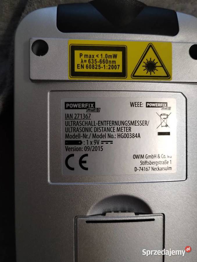 odległościomierz ultradźwiękowy powerfix profi zachodniopomorskie sprzedam