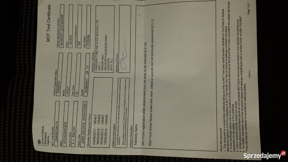 VW GOLF IV 19 TDI DIESEL ANGLIK SPRZEDAM W 260000km Wałbrzych