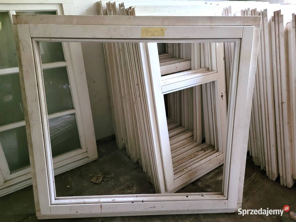 okno drewniane 140x130 dwuskrzydłowe szyba Turawa
