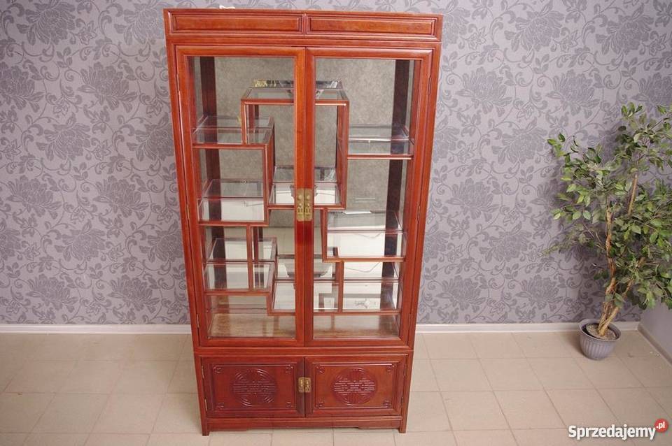 3554 Witryna Serwantka orientalna drewno Nysa