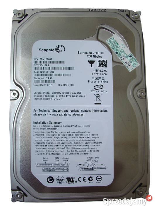 Dysk twardy Seagate Barracuda ST3250410AS 250GB Elektronika Łódź