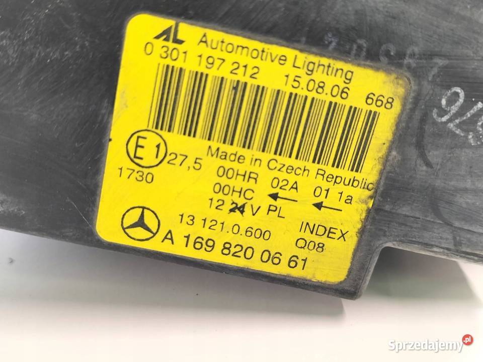 LAMPA PRZÓD PRAWA EU A1698200661 MercedesBenz osobowe