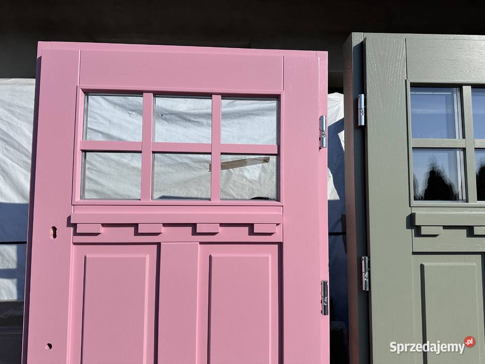 Drzwi zewnętrzne drewniane RĘKI AMERYKAŃSKIE Bielsko-Biała sprzedam