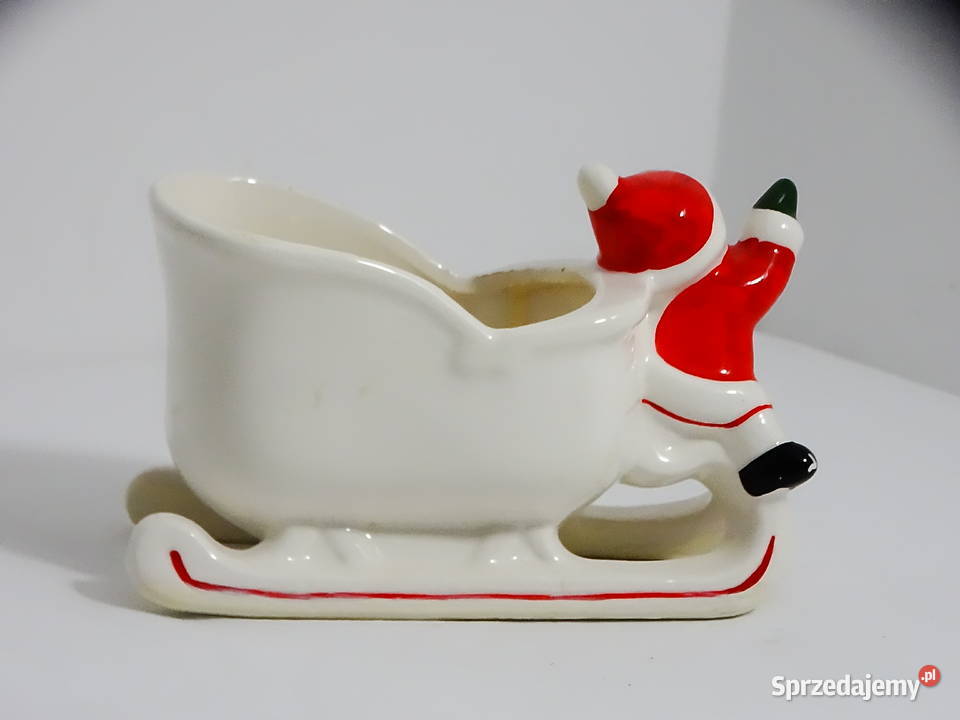Ceramiczna ozdoba Mikołaja na saniach Frankel