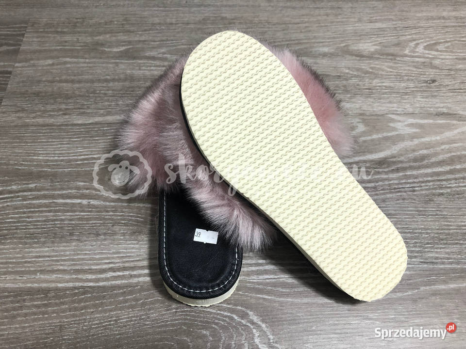 Klapki Futrzane Pantofle ze sztucznym futerkiem Szaflary