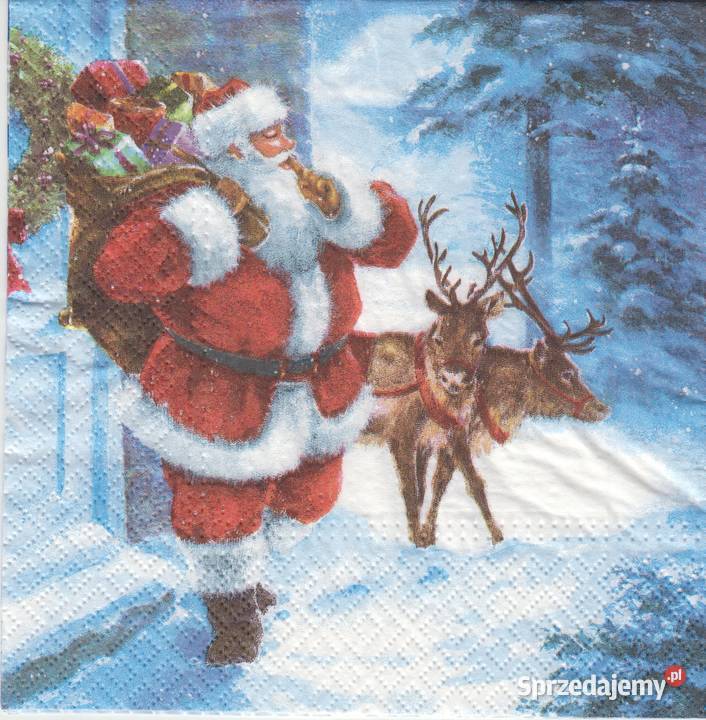 Decoupage serwetki MIkołaj Boże Narodzenia Skarżysko-Kamienna sprzedam