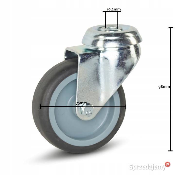 Koło skrętne 75mm 60 guma termoplastyczna Meble Kozienice