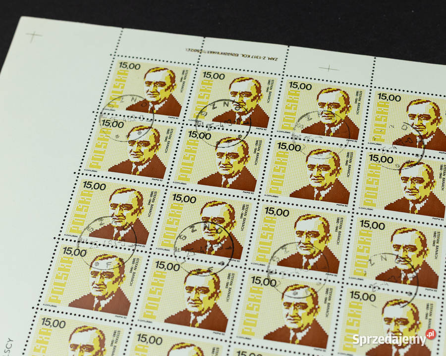 Stefan Banach 1982 50 znaczków PRL pełny arkusz Łuków
