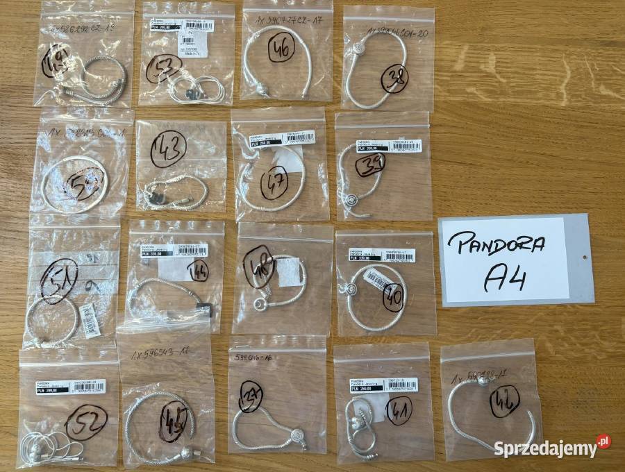 Syndyk sprzeda biżuterię PANDORA Zestawy biżuterii Warszawa