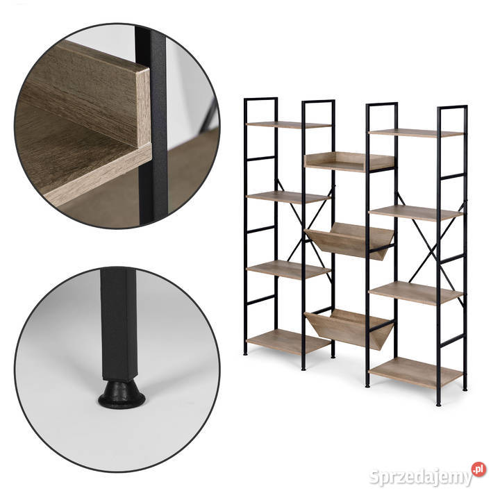 Nowoczesny stojący regał metalowy stelaż 11