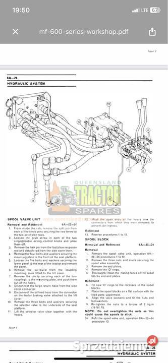 Instrukcja napraw katalog Massey Ferguson 675 Skrzynia biegów Manualna Nidzica