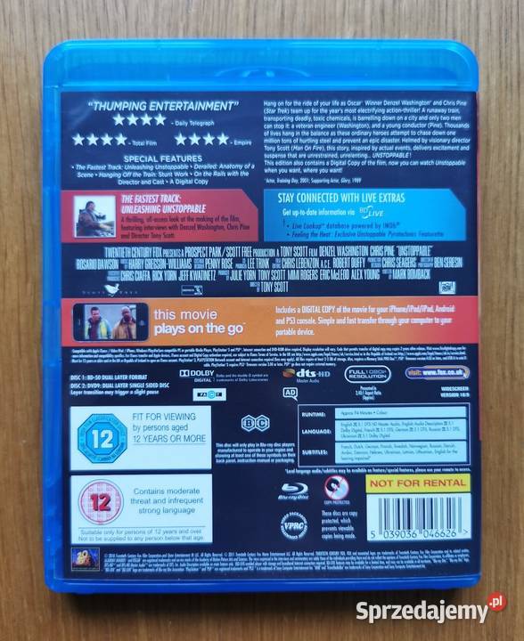 Unstoppable Niepowstrzymany Bluray DVD En 2010 Filmy Parzęczew