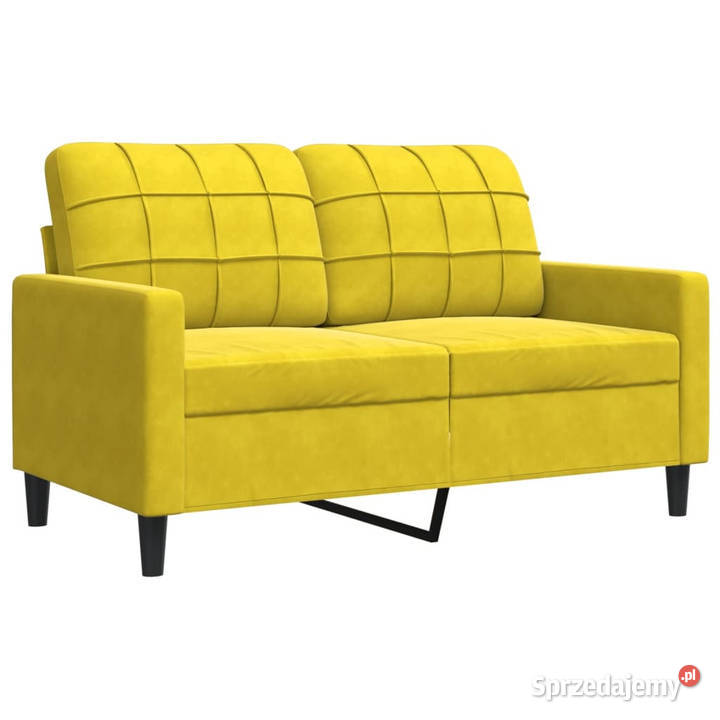 Sofa 2osobowa żółta 120 tapicerowana aksamitem Meble