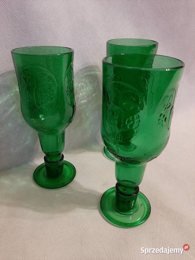 Grolsch trzy kufle do piwa zielone szkło Ceramika i szkło Inowrocław