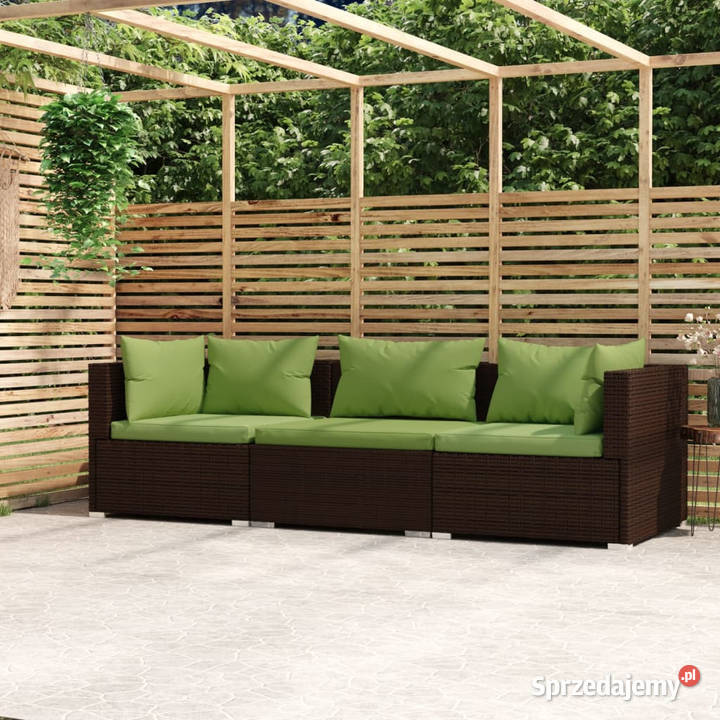 3osobowa sofa ogrodowa z poduszkami polirattan mazowieckie Warszawa