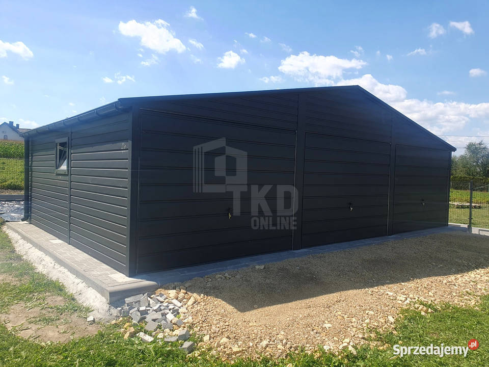 Garaż Blaszany 9x6 3x Brama 2x okno rynny TKD104 samodzielny Ciechanów
