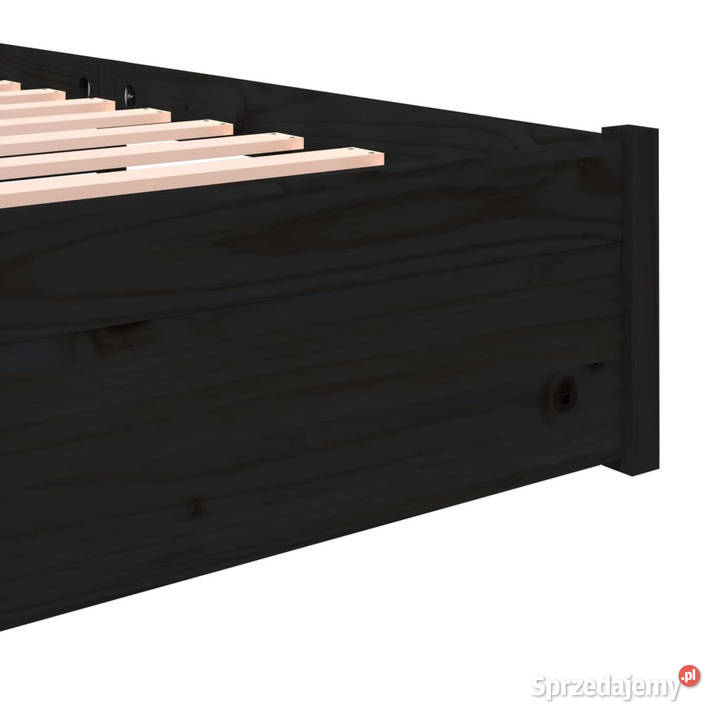Rama łóżka czarna lite drewno 140 x 190 WM814933 31cm