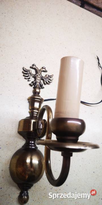 Mosiężny kinkiet z dwugłowym orłem AustroWęgry sprzedam