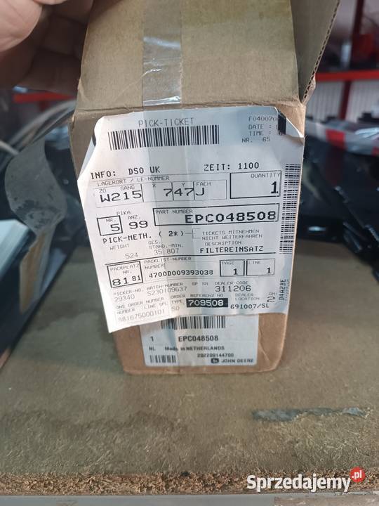 Filtr hydrauliczny John Deere EPC048508 Tczew