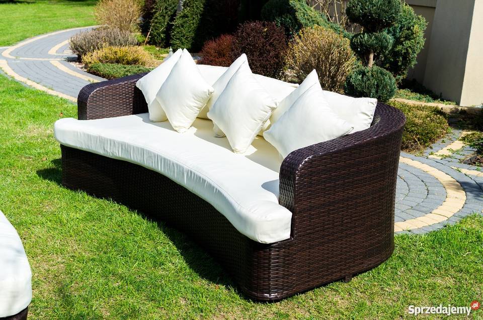 Zestaw ogrodowy sofa technorattan Alessia brąz Łaskarzew