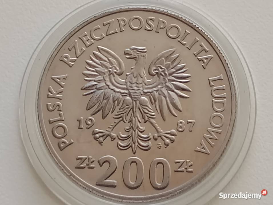 Moneta 200 1987r XXIV Igrzyska olimpijskie Próba wielkopolskie Mosina