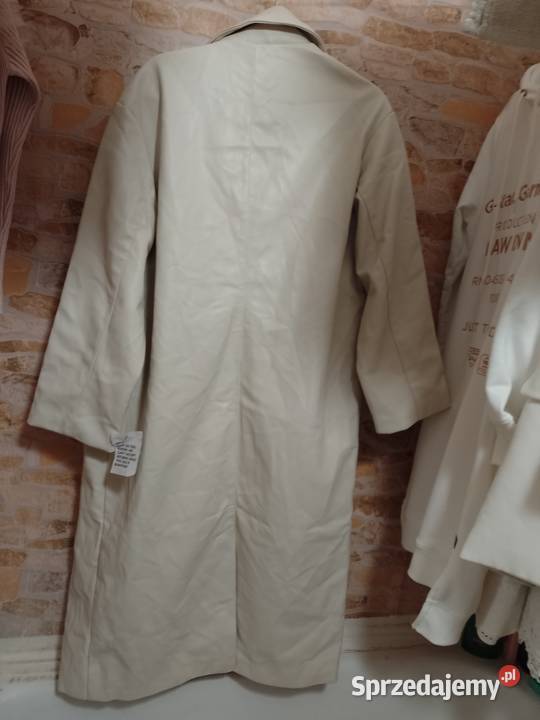 36S ASOS Długi płaszcz skórzany z Londynu NOWY Kraków