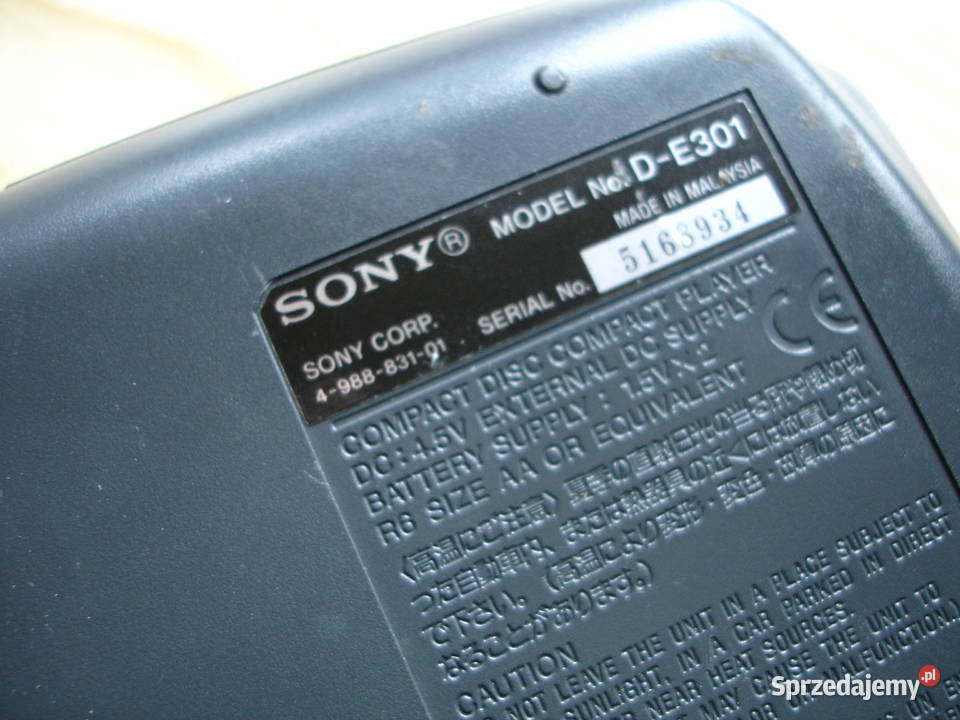 Diskman SONY DE301 Odtwarzacze CD i MD lubuskie sprzedam