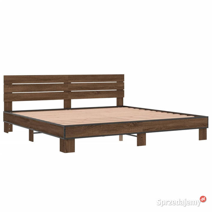 Rama łóżka brązowy dąb materiał drewnopochodny