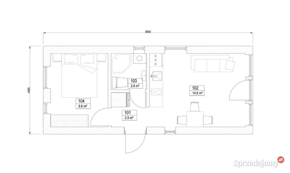 Frame Panel Modular House with 38 m Terrace Łódź