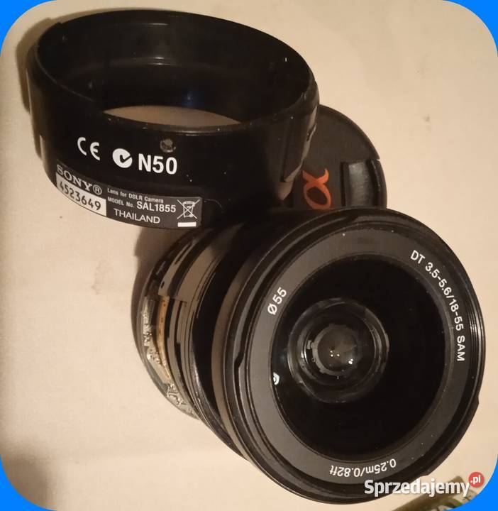 Sony obiektyw SAL1855 N50 uszkodzony Thailand Andrzejów sprzedam