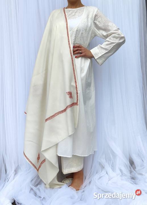 Szal orientalny indyjski haftowany haft paisley Uniseks Szczecin