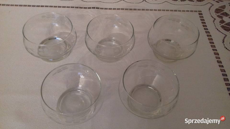 Salaterki szklane ze szlifem zestaw Vintage do Kraków