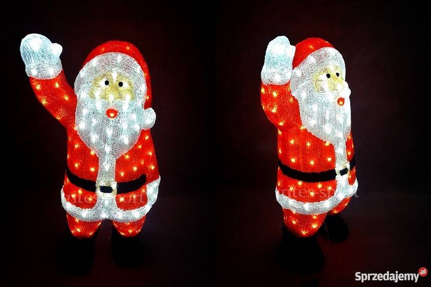 figurka DUŻY akrylowy mikołaj 85 świecąca ozdoba Kielce