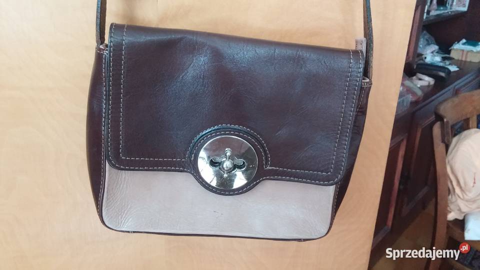 Mała skórzana torebka Vera Pelle Made in Italy 16cm śląskie Sosnowiec sprzedam