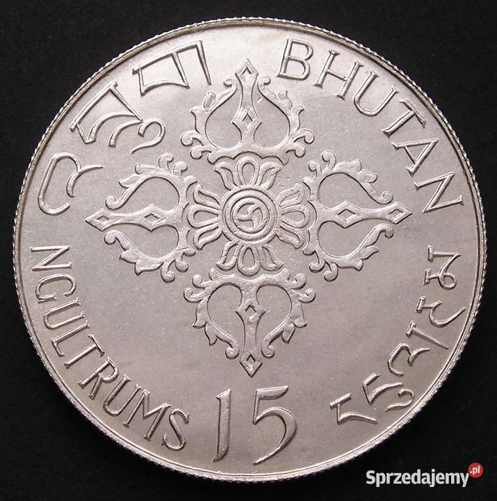 BHUTAN 15 NGULTRUMS 1974 STAN MENNICZY Numizmatyka łódzkie Łódź