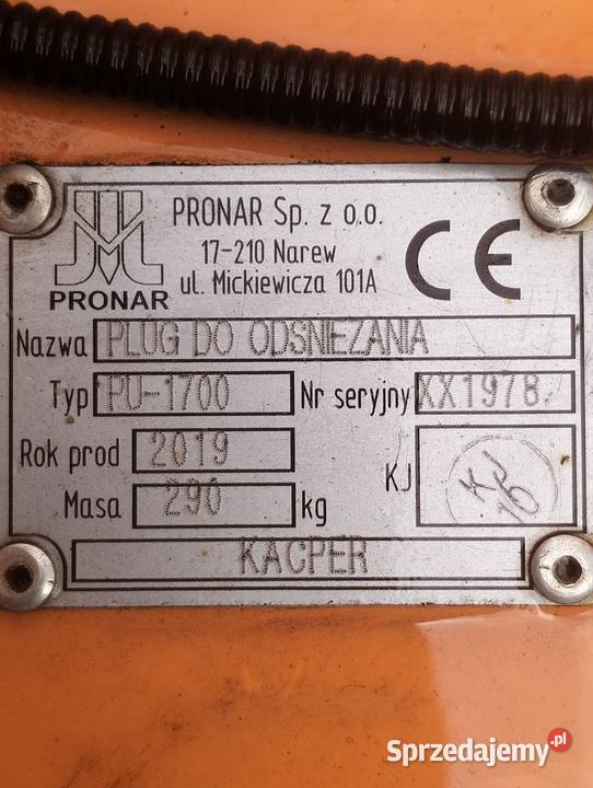Pług do odśnieżania Kacper Pronar Zielonka
