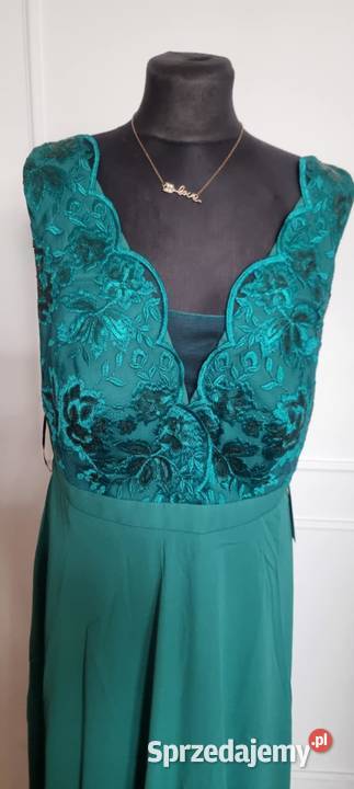 Sprzedam śliczną butelkowo zieloną sukienkę Białystok