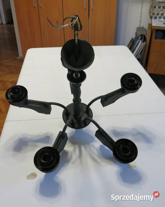 Lampa wisząca pięć ramion z czarnego plastiku małopolskie Kraków