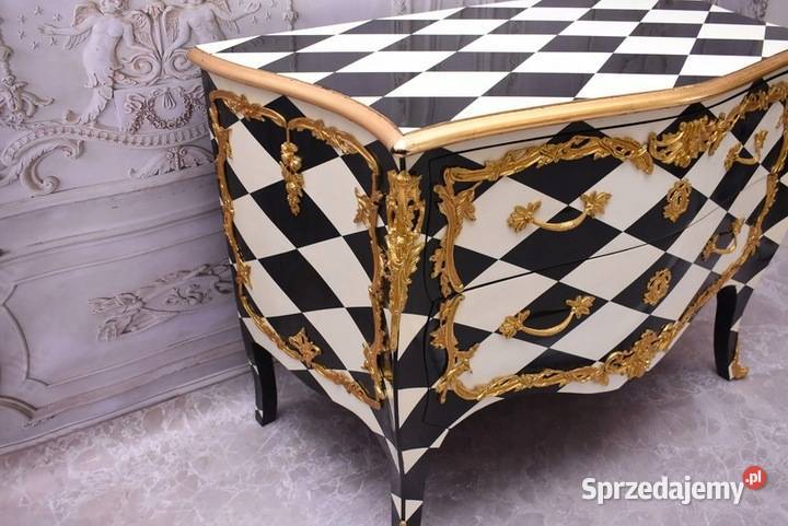 Królewska Biało Czarna Komoda Vintage Szafa Kraków