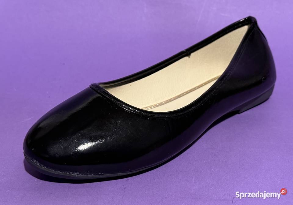 Czarne lakierowane baleriny rozmiar 39 mazowieckie Żyrardów