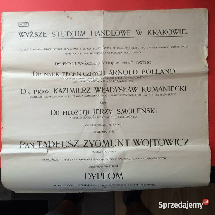 1860 Kopia Dyplom Wyższej Uczelni Kraków Szczecin