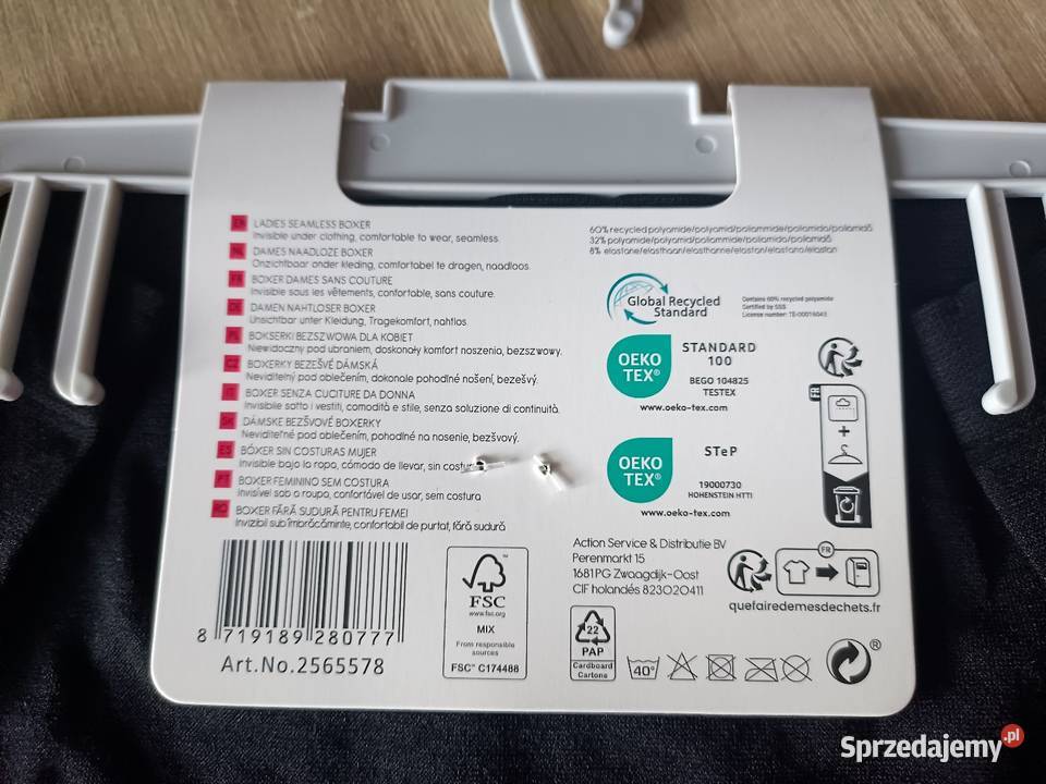 Bokserki czarne damskie bezszwowe SM Kwidzyn