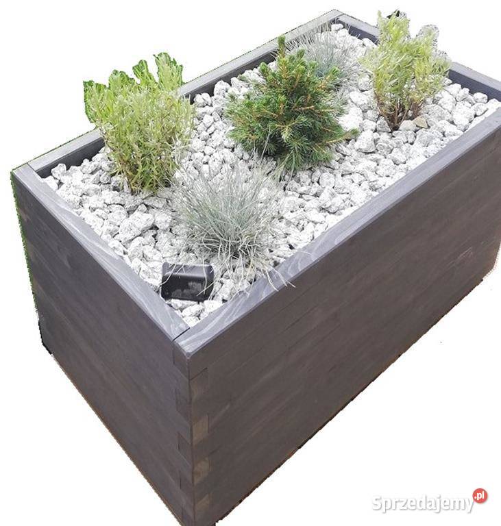 Donica ogrodowa szara drewniana 604040 Pławin