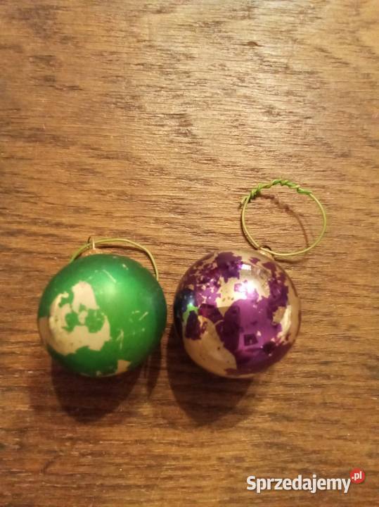 Mini bombki zielona i fioletowa PRL