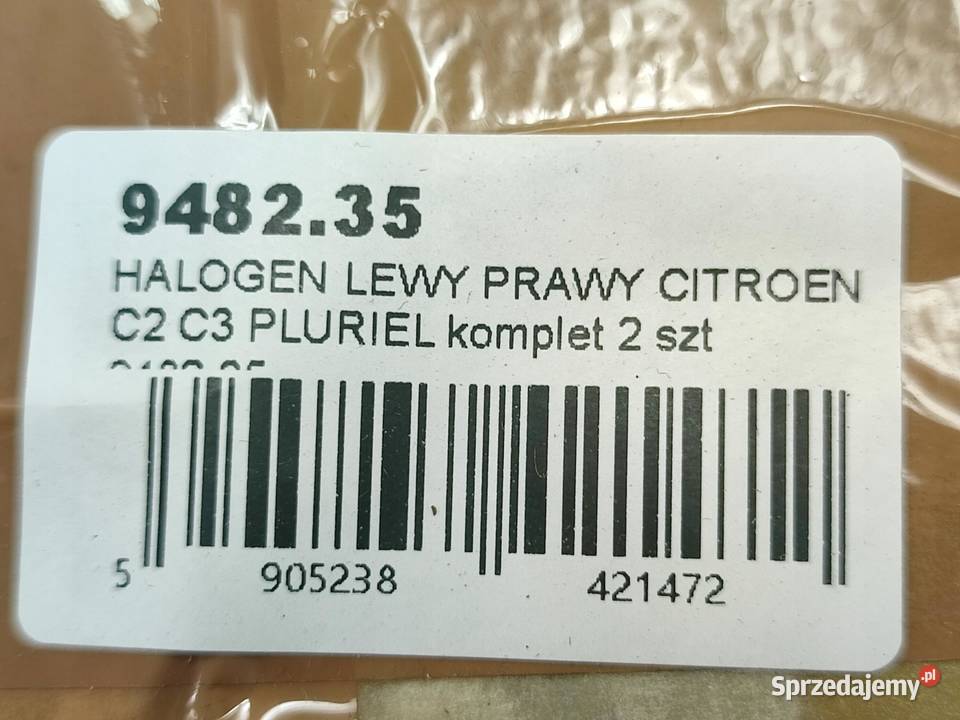 HALOGEN 2x L P CITROEN C3 C3 PLURIEL 20022010 osobowe sprzedam