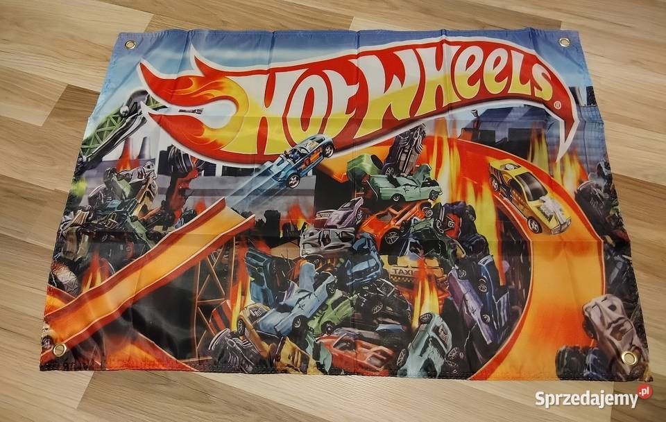 Hot wheels baner plakat materiałowy 90x60 Dekoracje i ozdoby Gniezno