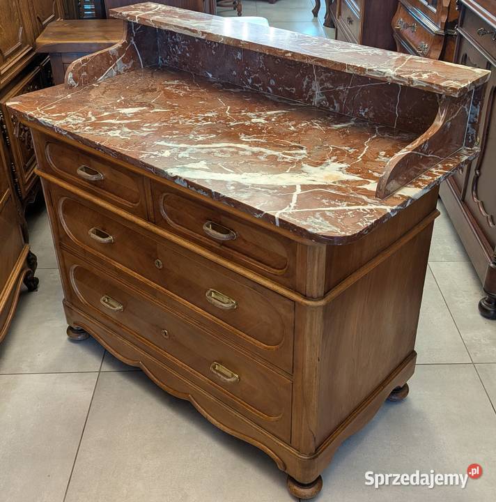 Komoda dębowa z marmuremsklep Dąbrowa Górnicza śląskie sprzedam