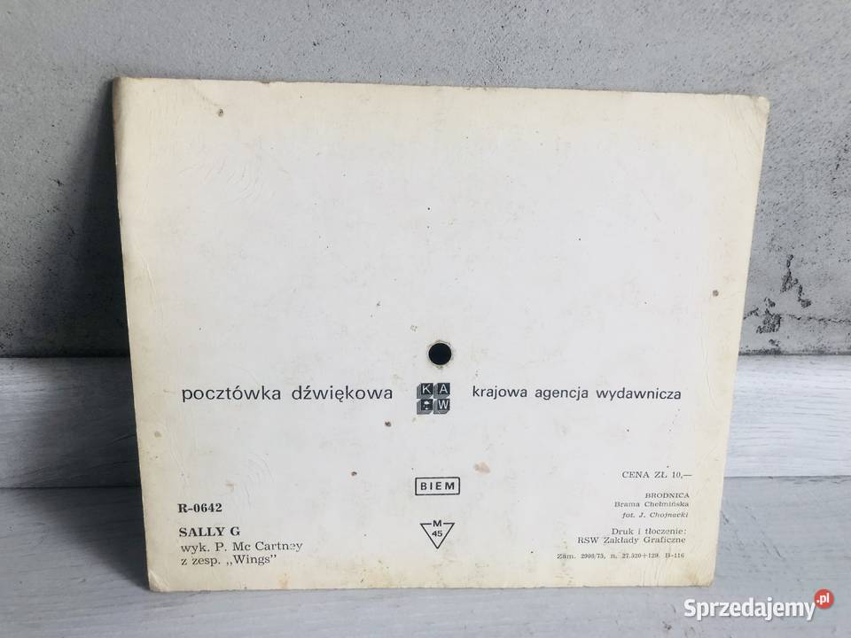 Pocztówka dźwiękowa McCartney Wings Sally G Łódź